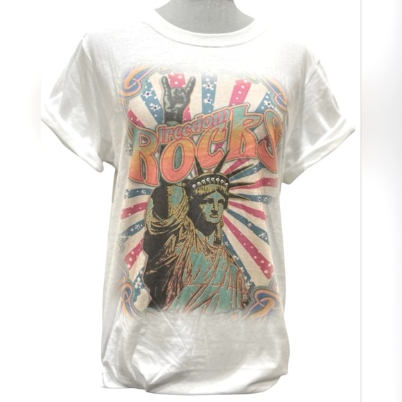 Freedom Rocks Graphic Tee - White - Picture 1 of 3